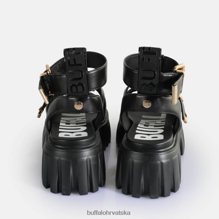 crno Buffalo veganske sandale s platformom lavlji zubi |sandale TDD6T159